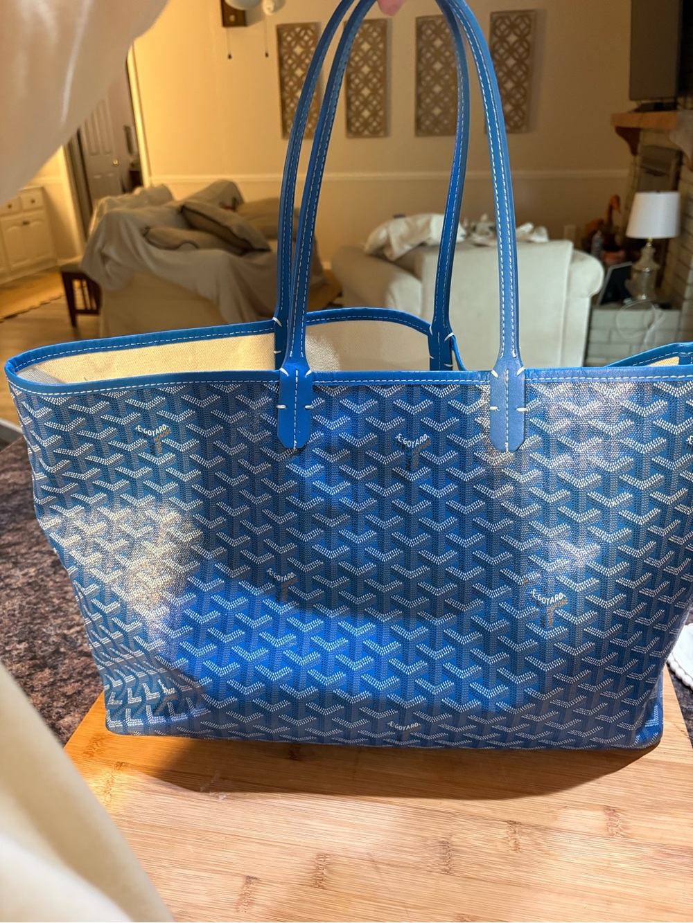 Blue Patterned Tote Bag - Women